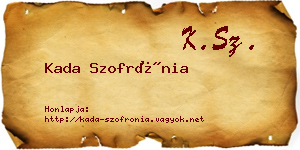 Kada Szofrónia névjegykártya